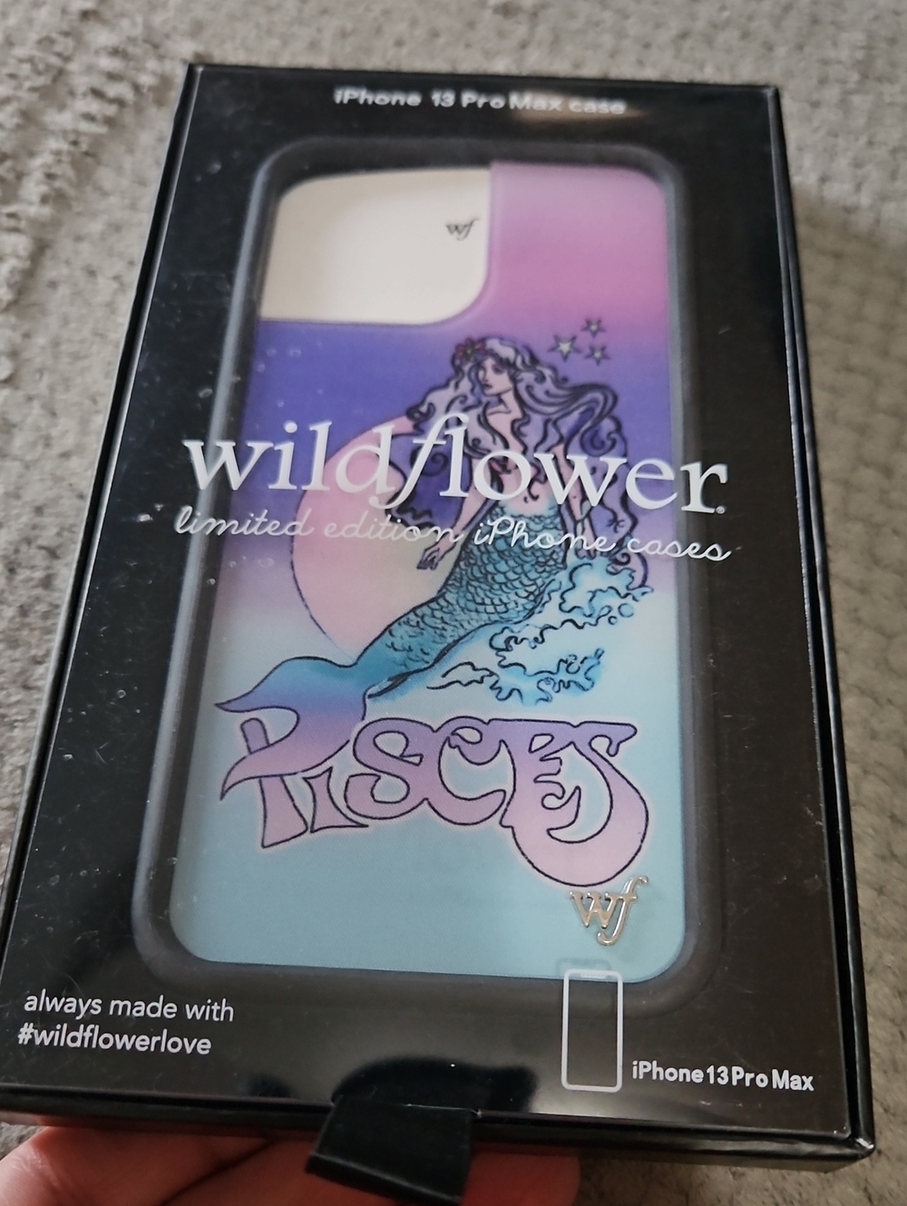 Wildflower Pisces iPhone 13 Pro Max Case - Gradient Purple, Blue, Pink